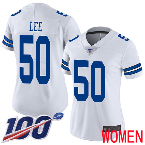 Women Dallas Cowboys Limited White Sean Lee Road #50 100th Season Vapor Untouchable NFL Jersey->women nfl jersey->Women Jersey